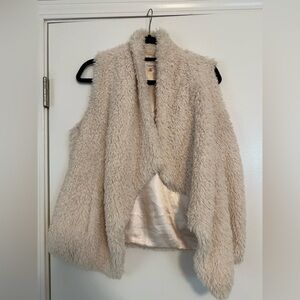 Calvin Klein Cream Fuzzy Vest